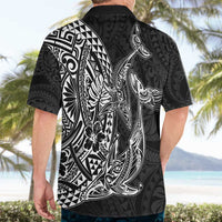 Hawaiian Whales Polynesian Art Motifs Hawaiian Shirt Black Color - Polynesian Pride