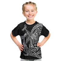 Hawaiian Whales Polynesian Art Motifs Kid T Shirt Black Color - Polynesian Pride