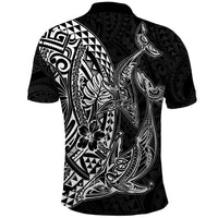 Hawaiian Whales Polynesian Art Motifs Polo Shirt Black Color - Polynesian Pride