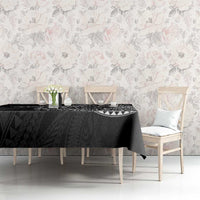 Hawaiian Whales Polynesian Art Motifs Tablecloth Black Color - Polynesian Pride