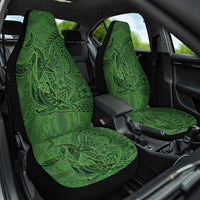 Hawaiian Whales Polynesian Art Motifs Car Seat Cover Green Color - Polynesian Pride