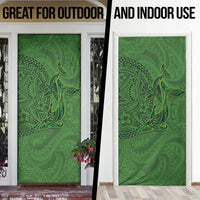 Hawaiian Whales Polynesian Art Motifs Door Cover Green Color - Polynesian Pride