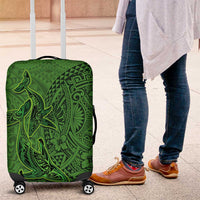 Hawaiian Whales Polynesian Art Motifs Luggage Cover Green Color LT03 Green - Polynesian Pride