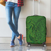 Hawaiian Whales Polynesian Art Motifs Luggage Cover Green Color LT03 - Polynesian Pride