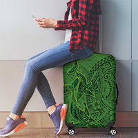 Hawaiian Whales Polynesian Art Motifs Luggage Cover Green Color LT03 - Polynesian Pride