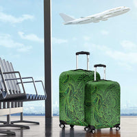 Hawaiian Whales Polynesian Art Motifs Luggage Cover Green Color LT03 - Polynesian Pride