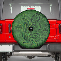 Hawaiian Whales Polynesian Art Motifs Spare Tire Cover Green Color - Polynesian Pride