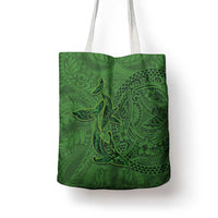 Hawaiian Whales Polynesian Art Motifs Tote Bag Green Color - Polynesian Pride