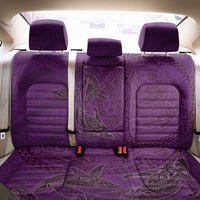 Hawaiian Whales Polynesian Art Motifs Back Car Seat Cover Purple Color - Polynesian Pride