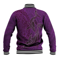 Hawaiian Whales Polynesian Art Motifs Baseball Jacket Purple Color LT03 - Polynesian Pride