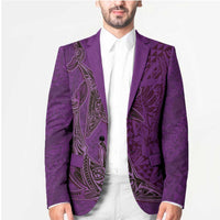 Hawaiian Whales Polynesian Art Motifs Blazer Purple Color LT03 - Polynesian Pride