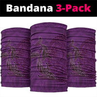 Hawaiian Whales Polynesian Art Motifs Neck Gaiter Purple Color - Polynesian Pride
