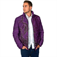 Hawaiian Whales Polynesian Art Motifs Padded Jacket Purple Color LT03 - Polynesian Pride