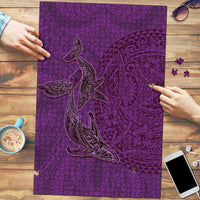 Hawaiian Whales Polynesian Art Motifs Puzzle Purple Color LT03 Purple - Polynesian Pride