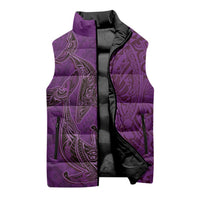 Hawaiian Whales Polynesian Art Motifs Sleeveless Puffer Jacket Purple Color LT03 - Polynesian Pride