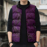 Hawaiian Whales Polynesian Art Motifs Sleeveless Puffer Jacket Purple Color LT03 - Polynesian Pride