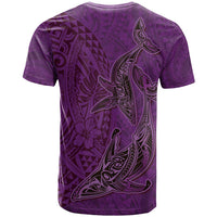Hawaiian Whales Polynesian Art Motifs T Shirt Purple Color - Polynesian Pride
