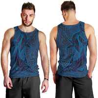 Hawaiian Whales Polynesian Art Motifs Men Tank Top Blue Color LT03 - Polynesian Pride