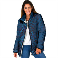 Hawaiian Whales Polynesian Art Motifs Padded Jacket Blue Color LT03 Women Blue - Polynesian Pride