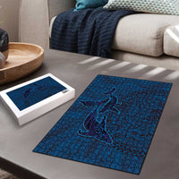 Hawaiian Whales Polynesian Art Motifs Puzzle Blue Color LT03 - Polynesian Pride