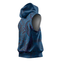Hawaiian Whales Polynesian Art Motifs Sleeveless Hoodie Blue Color LT03 - Polynesian Pride