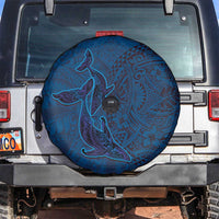 Hawaiian Whales Polynesian Art Motifs Spare Tire Cover Blue Color - Polynesian Pride