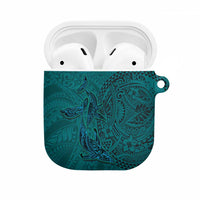 Hawaiian Whales Polynesian Art Motifs AirPods Case Turquoise Color LT03 Turquoise - Polynesian Pride