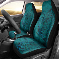 Hawaiian Whales Polynesian Art Motifs Car Seat Cover Turquoise Color - Polynesian Pride