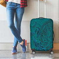 Hawaiian Whales Polynesian Art Motifs Luggage Cover Turquoise Color LT03 - Polynesian Pride