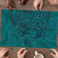 Hawaiian Whales Polynesian Art Motifs Puzzle Turquoise Color LT03 - Polynesian Pride