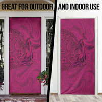 Hawaiian Whales Polynesian Art Motifs Door Cover Pink Color - Polynesian Pride