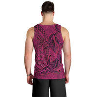 Hawaiian Whales Polynesian Art Motifs Men Tank Top Pink Color - Polynesian Pride