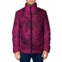 Hawaiian Whales Polynesian Art Motifs Padded Jacket Pink Color LT03 Men Pink - Polynesian Pride