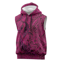 Hawaiian Whales Polynesian Art Motifs Sleeveless Hoodie Pink Color LT03 Pink - Polynesian Pride