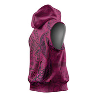 Hawaiian Whales Polynesian Art Motifs Sleeveless Hoodie Pink Color LT03 - Polynesian Pride