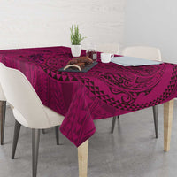 Hawaiian Whales Polynesian Art Motifs Tablecloth Pink Color - Polynesian Pride