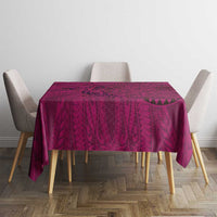 Hawaiian Whales Polynesian Art Motifs Tablecloth Pink Color - Polynesian Pride