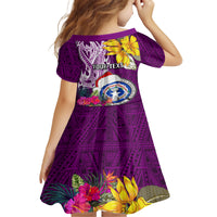 Custom Northern Mariana Islands Christmas Family Matching Summer Maxi Dress and Hawaiian Shirt Funny Santa Hug Latte Stone Ylang-ylang and Polynesia Pattern Pink LT03 - Polynesian Pride