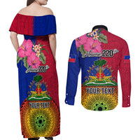 Personalised Haiti Battle of Vertieres Couples Matching Off Shoulder Maxi Dress and Long Sleeve Button Shirt The Haitian Revolution 220th Anniversary Polynesian Style LT03 - Polynesian Pride