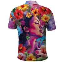 Polynesian Women Polo Shirt Tropical Plant - Vibrant Surreal Dreamscape Vibe