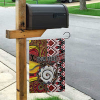 Personalised Aotearoa and Australia Together Garden Flag Koru and Kangaroo - Taniko with Aboriginal Motif LT03 - Polynesian Pride
