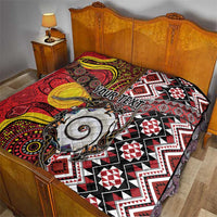 Personalised Aotearoa and Australia Together Quilt Koru and Kangaroo - Taniko with Aboriginal Motif