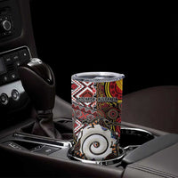 Personalised Aotearoa and Australia Together Tumbler Cup Koru and Kangaroo - Taniko with Aboriginal Motif LT03 - Polynesian Pride