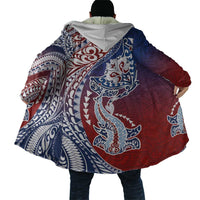 Hawaiian Manta Ray and Hammerhead Shark Tribal Tattoo Cloak with Polynesian Tribal Pattern Hawaii Flag Color LT03 - Polynesian Pride