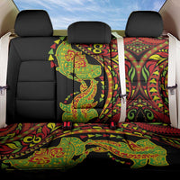 Hawaiian Manta Ray and Hammerhead Shark Tribal Tattoo Back Car Seat Cover with Polynesian Tribal Pattern Kanaka Maoli Flag Color