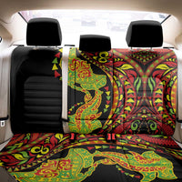 Hawaiian Manta Ray and Hammerhead Shark Tribal Tattoo Back Car Seat Cover with Polynesian Tribal Pattern Kanaka Maoli Flag Color
