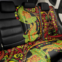 Hawaiian Manta Ray and Hammerhead Shark Tribal Tattoo Back Car Seat Cover with Polynesian Tribal Pattern Kanaka Maoli Flag Color