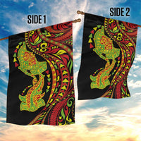 Hawaiian Manta Ray and Hammerhead Shark Tribal Tattoo Garden Flag with Polynesian Tribal Pattern Kanaka Maoli Flag Color