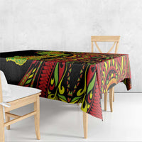 Hawaiian Manta Ray and Hammerhead Shark Tribal Tattoo Tablecloth with Polynesian Tribal Pattern Kanaka Maoli Flag Color