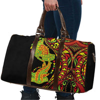 Hawaiian Manta Ray and Hammerhead Shark Tribal Tattoo Travel Bag with Polynesian Tribal Pattern Kanaka Maoli Flag Color